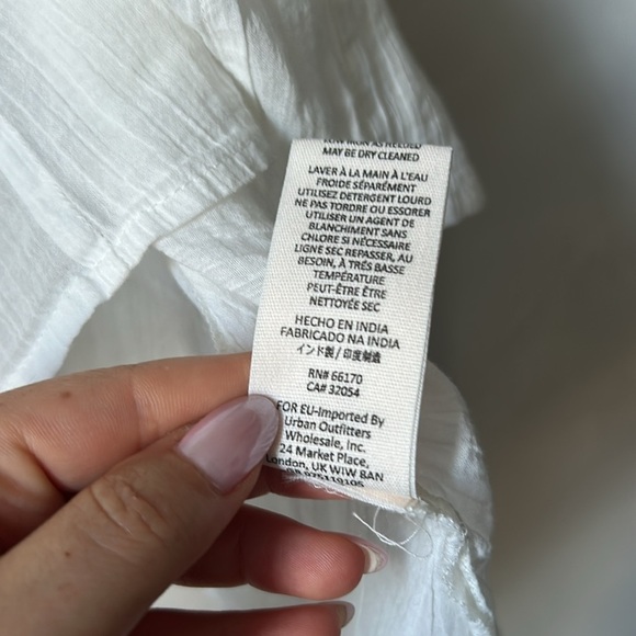 Free People White Mesh Net Open Top Long Sleeve Peasant Top size XS - Picture 8 of 9